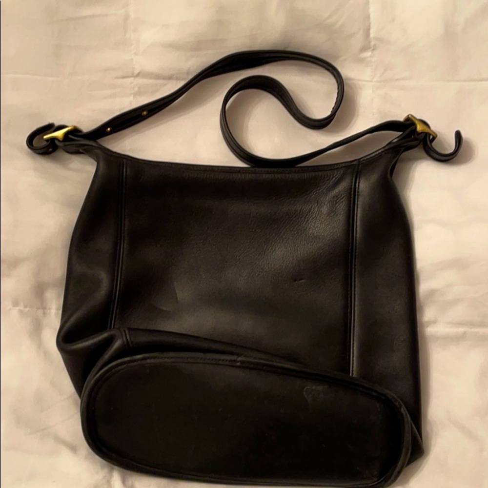 COACH BLACK LEATHER CROSSBODY SHOULDER BAG